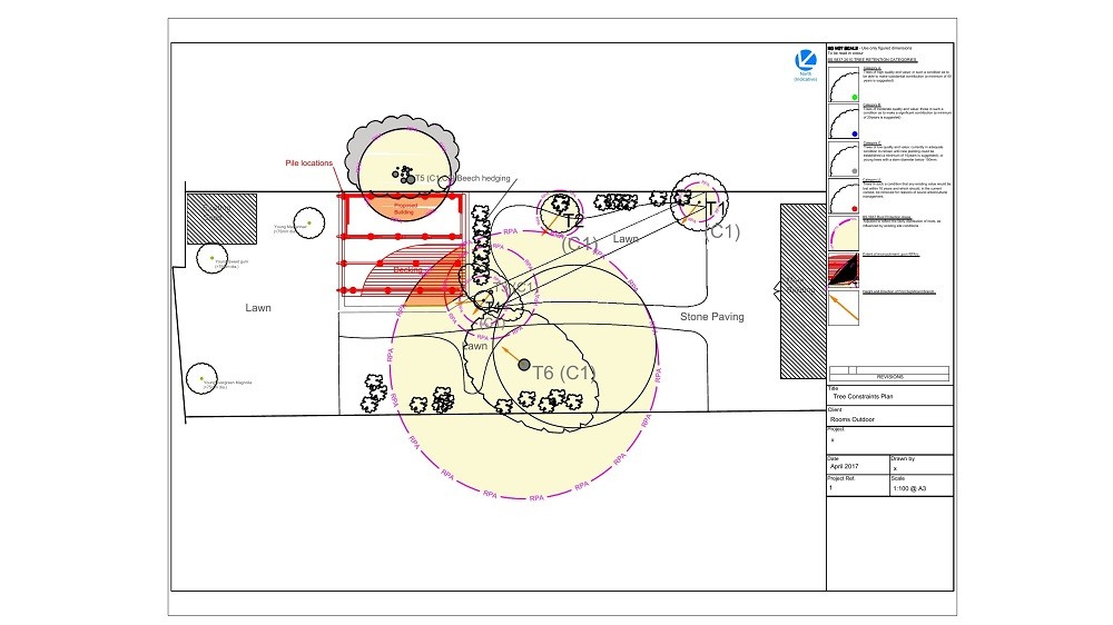 Garden survey for an outdoor room