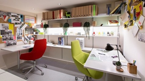 Garden office interior