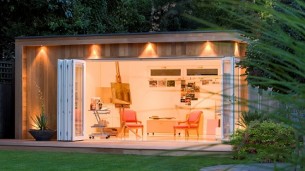 This Surrey artist can relax and work on her creations at any time of day or night without disturbing the household in her beautiful garden room