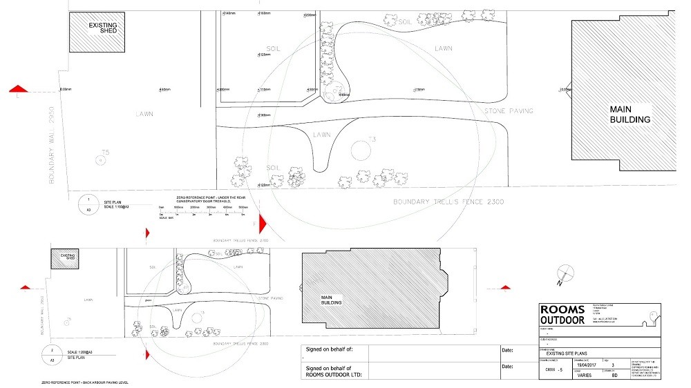 Garden survey for an outdoor room