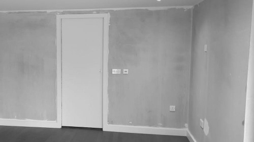 plastered stage of a bespoke garden room