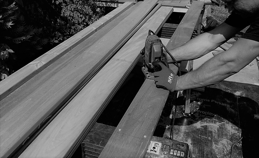 Decking construction for garden rooms