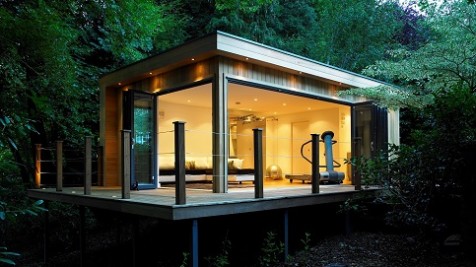 An outdoor room landscaped into a Seer Green garden