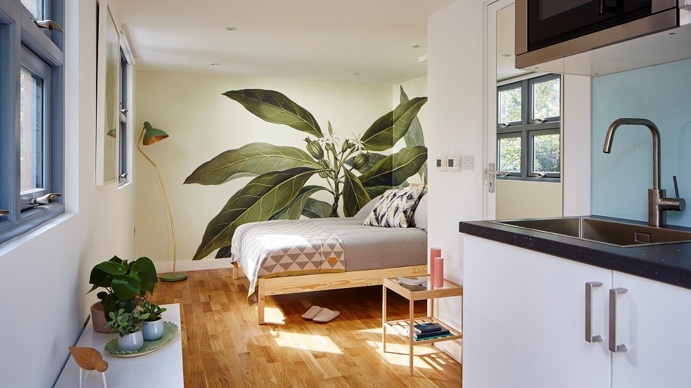 Self-contained garden studio with bedroom