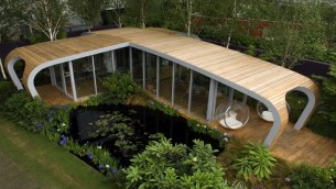 In this Chelsea Flower Show garden design, Diarmuid Gavin has chosen a somewhat futuristic garden room.