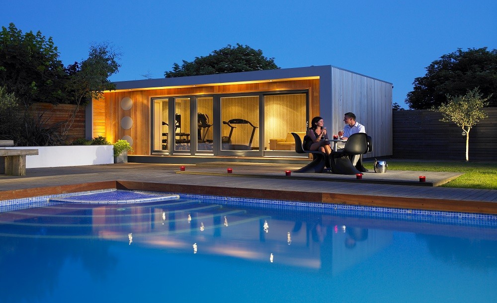 Poolside garden studio and gym 